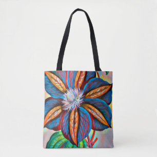 Tote Bag Art original Abstrait Rainbow Flower colorfull