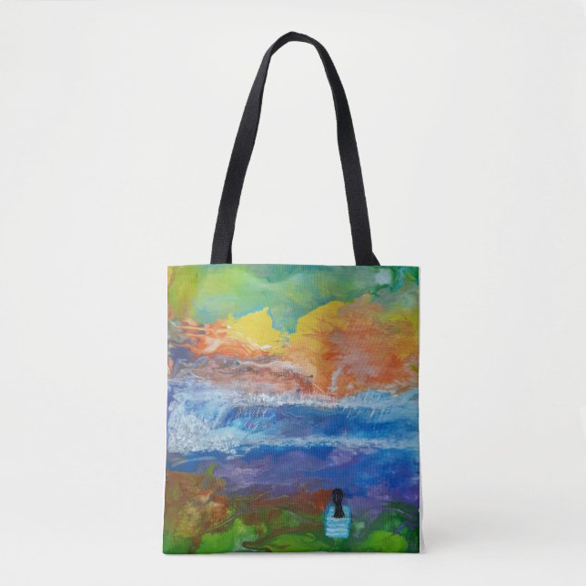 Tote Bag art original "Big wave morn" (Devant)