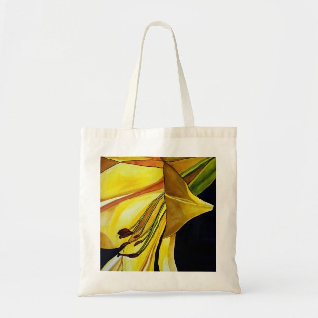 Tote Bag Art original de Lys doré jaune (Devant)