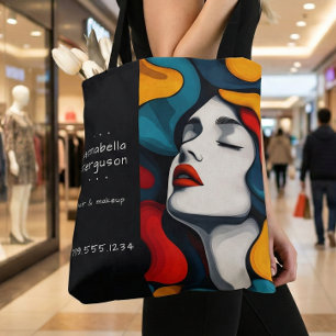 Tote Bag Art Pop Moderne Rétro Maquillage Cheveux Coloré