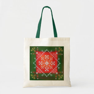 Tote Bag Art populaire letton vintage avec symboles peintur