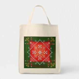 Tote Bag Art populaire letton vintage avec symboles peintur