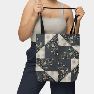 Tote Bag Art populaire moderne Pinwheel Patchwork Quilt Sty