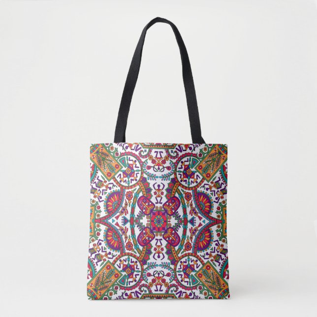 Tote Bag Art populaire traditionnel Allover Designart, ethn (Devant)