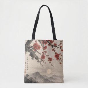 Tote Bag Art traditionnel sumi-e en lavis d'encre
