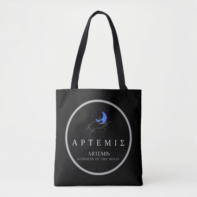 Tote Bag Artémis Déesse grecque de la Lune tenant la Lune (Devant)