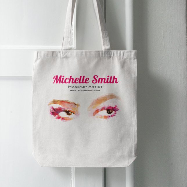 Tote Bag Artiste de maquillage oculaire rose Brown (Créateur téléchargé)