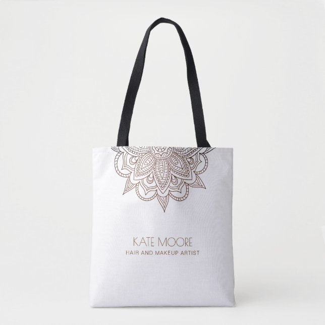 Tote Bag Artiste maquillage de cheveux Mandala Lace (Devant)