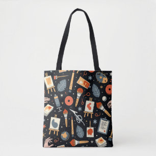 Tote Bag Artistic Universe: Whimsical Art Supplies