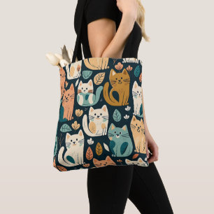 Tote Bag Artsy Chat Motif mignonne