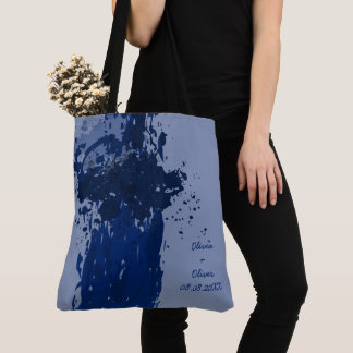 Tote Bag Arty Royal Blue Splatter Party cadeau