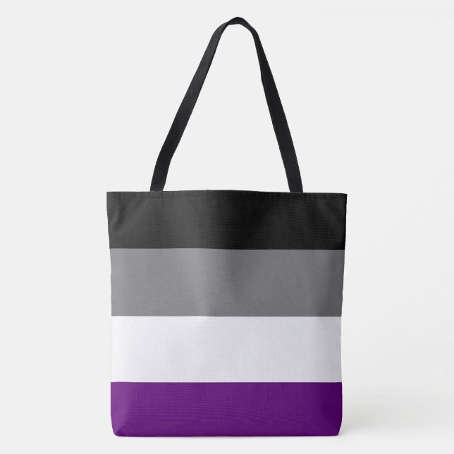 Tote Bag Asexual Pride Rainbow [Ace| Demi| Gris ] (Devant)