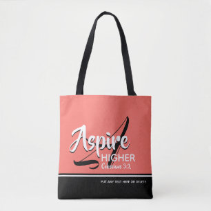 Tote Bag ASPIRE HAUT Inspirational Christian CORAL
