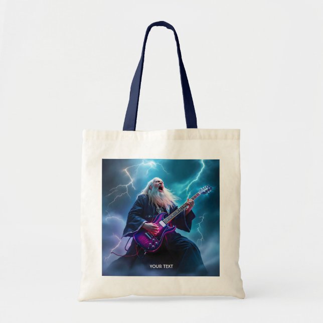 Tote Bag Assistant Imaginaire Cute Lecture de la guitare (Devant)