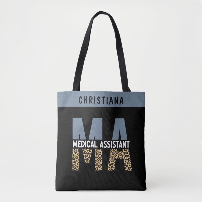 Tote Bag Assistant Médicale MA personnalisé Empreinte de lé (Devant)