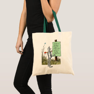 Tote Bag Assistant vintage de Oz, Tinman Lecture Signe