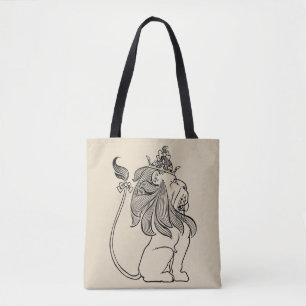 Tote Bag Assistant vintage d'Oz, Lion Cowardly avec Couronn