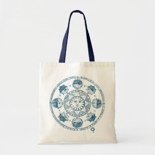 Tote Bag Astrologie vintage Roue Zodiaque