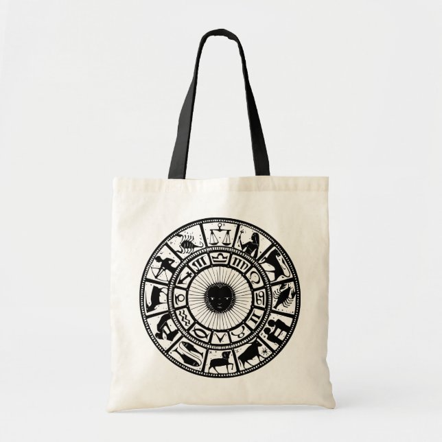 Tote Bag Astrologie vintage Roue Zodiaque (Devant)