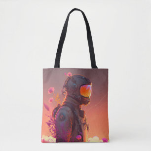 Tote Bag Astronaut World Discovery Peinture Univers Humain