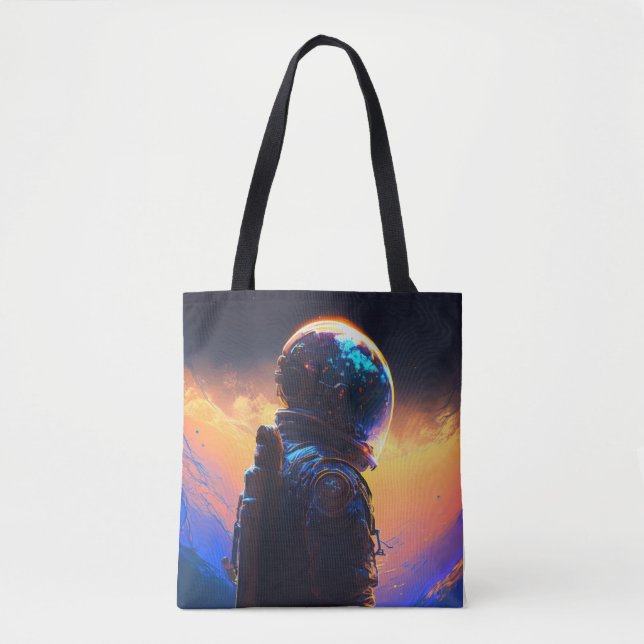 Tote Bag Astronaut World Discovery Peinture Univers Humain (Devant)