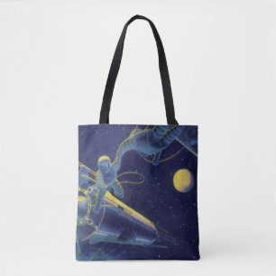 Tote Bag Astronautes de science-fiction vintage dans l'espa