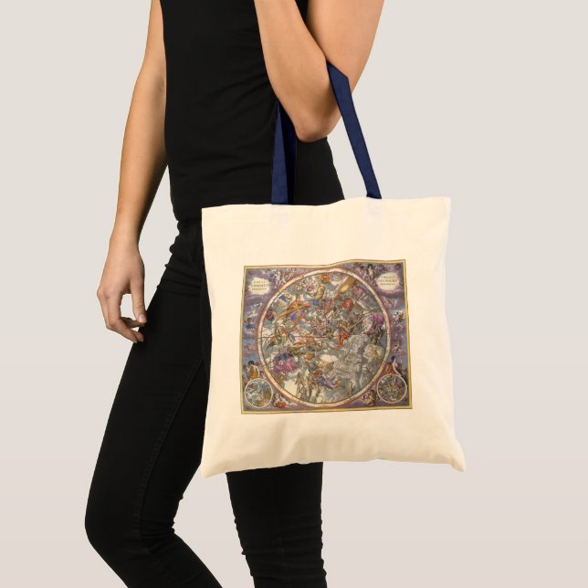 Tote Bag Astronomie vintage, Carte des constellations chrét (Devant (produit))
