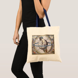 Tote Bag Astronomie vintage, Planisphère céleste Zodiaque