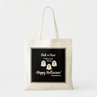 Tote Bag astuce ou régal, nom, halloween personnalisé, boo 
