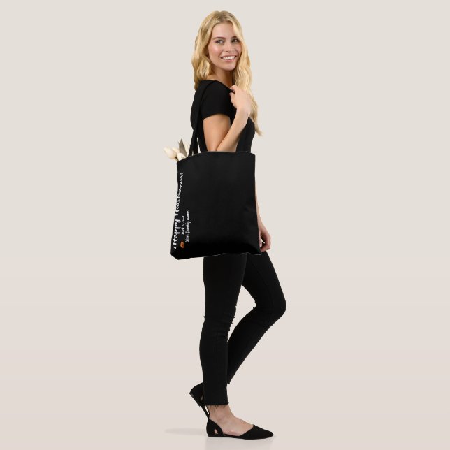 Tote Bag astuce ou régal, nom personnalisé, joyeux hallowee (Sur le modèle)