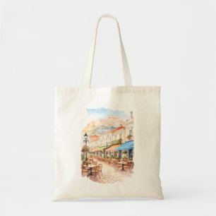 Tote Bag Athènes charmant Grèce Rue Aquarelle