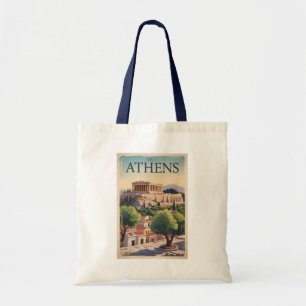Tote Bag Athens Grèce Illustration Voyage Art Vintage