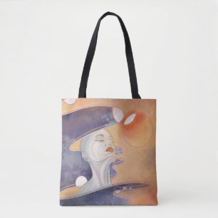 Tote Bag Attaque à la nébuleuse et collier galactique à per