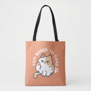 Tote Bag Attitude de chat paresseux – Trop blasé pour s'en 