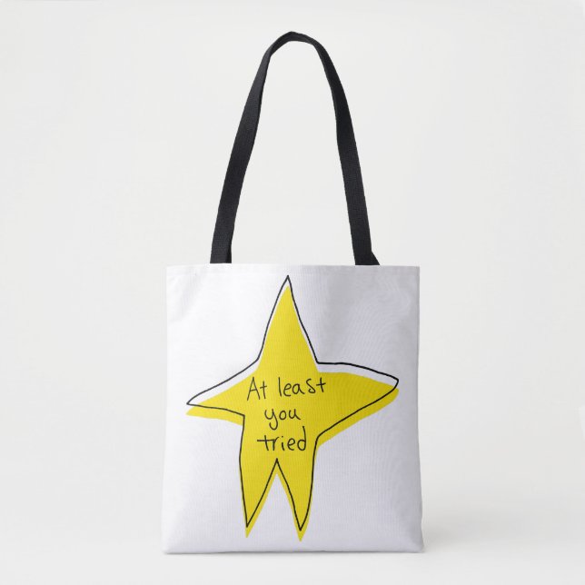 Tote Bag Au Moins Vous Avez Essayé - Yellow Star (Devant)