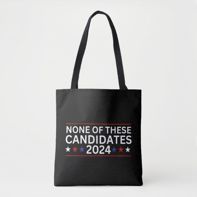 Tote Bag Aucun de ces candidats 2024 drôle humo sarcastique (Devant)
