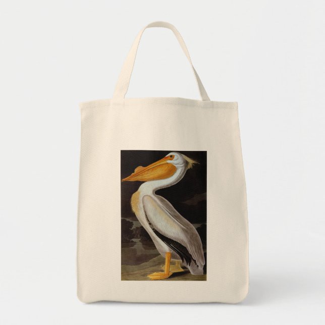 Tote Bag Audubon : Grand Pélican blanc (Devant)