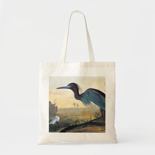 Tote Bag Audubon : Héron de petit bleu (Devant)