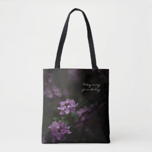 Tote Bag Aujourd'hui Est Mon Jour Préféré - Floral Violet M