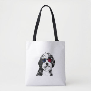 Tote Bag Aussiedoodle Chien 4 juillet Amérique États-Unis D