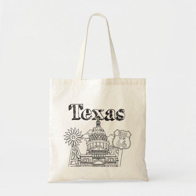 Tote Bag Austin Texas Art Vacances Texas Souvenir Design (Devant)