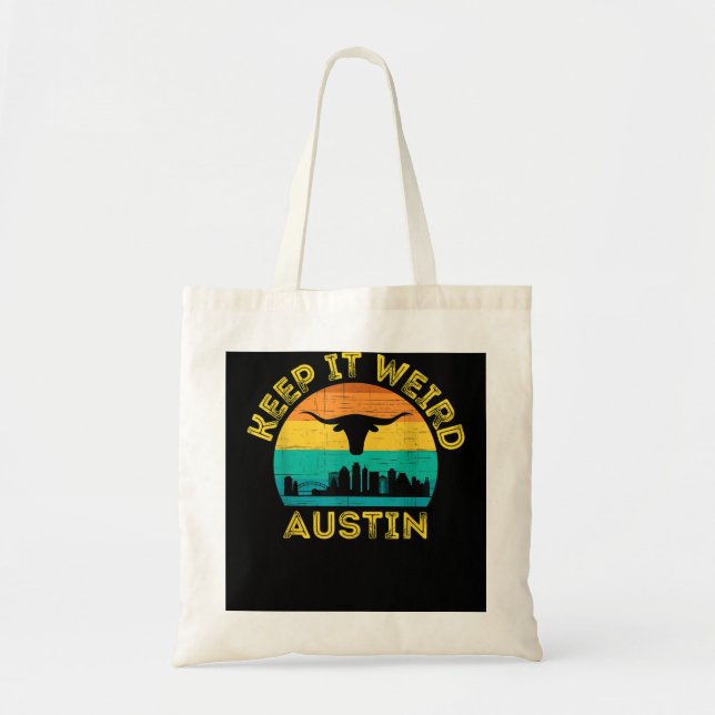 Tote Bag Austin, Texas Gardez-Le Bizarre Longhorn (Devant)