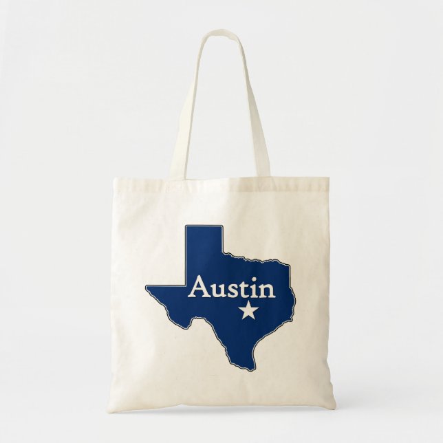 Tote Bag Austin, Texas Map Lone Star State Capital Texan (Devant)