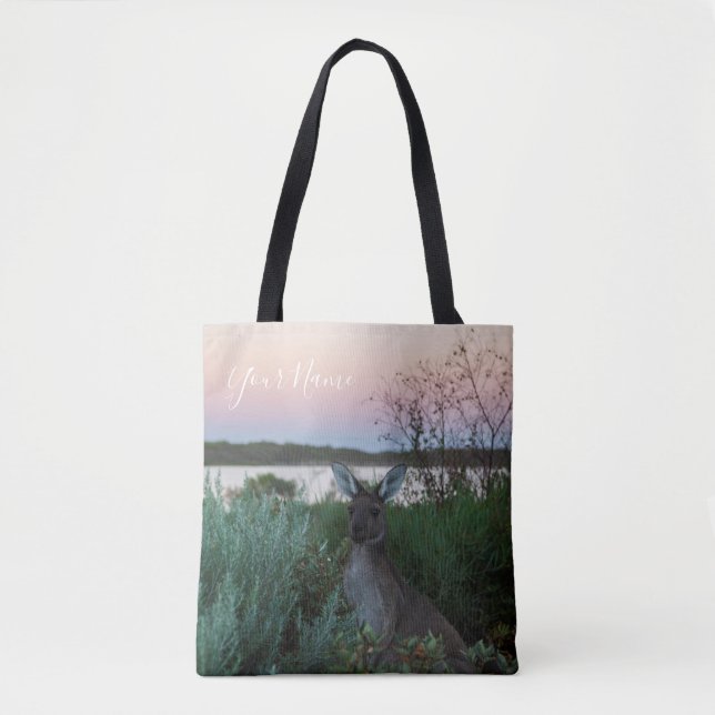 Tote Bag Australie Kangaroo Animaux Sunset Nature (Devant)