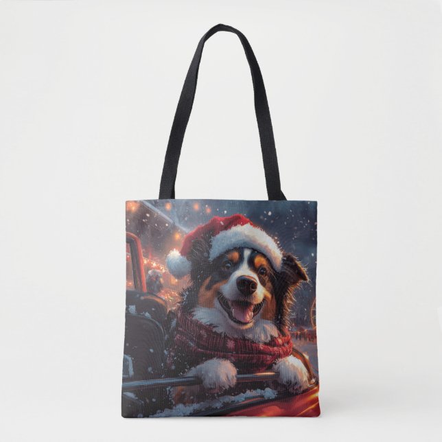 Tote Bag Australie Kelpie Dog Roller Dessous de verre Noël (Devant)