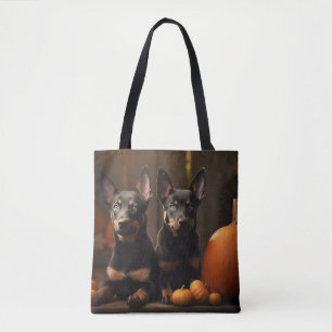 Tote Bag Australien Kelpie Puppy Citrouille de plaisir d'au