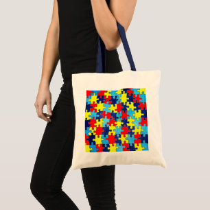 Tote Bag Autism Awareness-Puzzle by Shirley Taylor