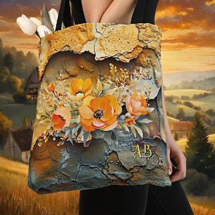 Tote Bag Automne Abstraite florale moderne lunaire