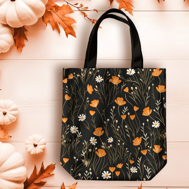 Tote Bag Automne Orange et Crème Dainty Floral (Créateur téléchargé)