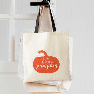 Tote Bag Automne Orange Poussiéreux Salut Citrouille